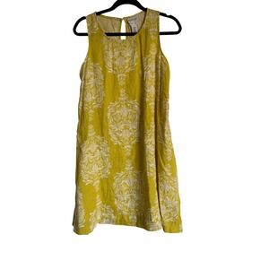 Rachel Zoe Linen Dress‎ Sleeveless Floral Print Casual Yellow XS